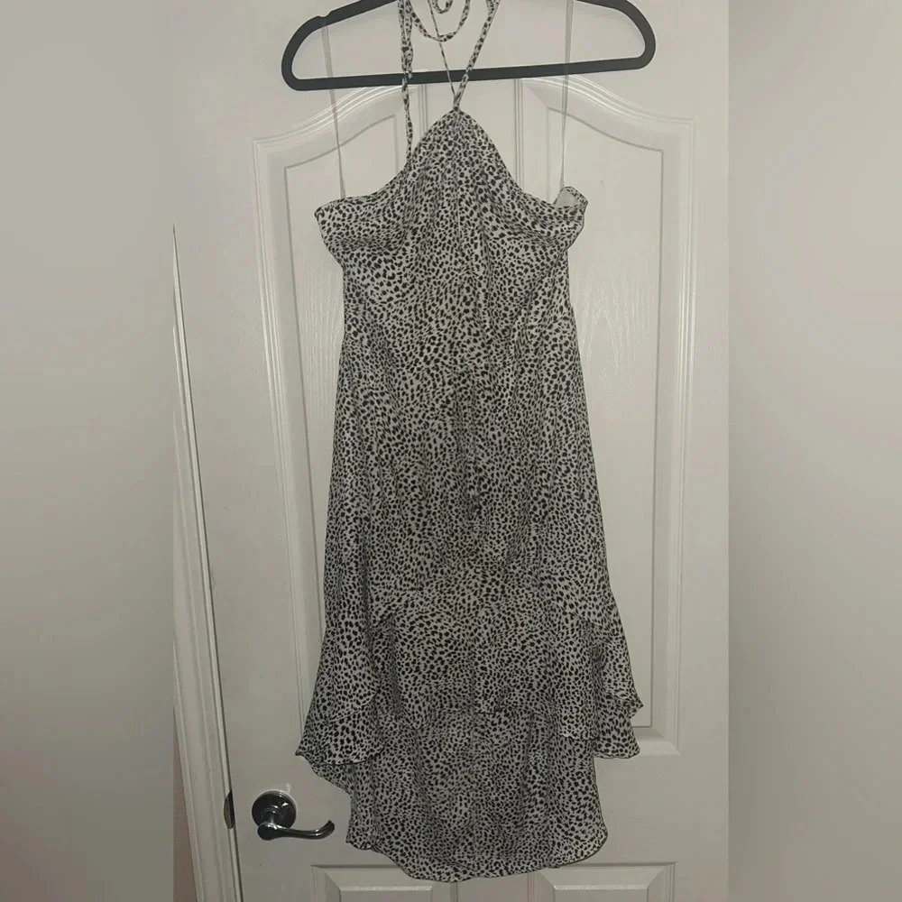 NWOT- Women’s Lush Samira Animal Print High Low Halter‎ Dress. Size Medium.